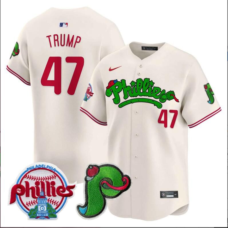 Men Philadelphia Phillies #47 Trump cream Limited 2024 MLB Nike jersey->indianapolis colts->NFL Jersey